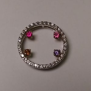 Diamond Circle Eternity Pendant 18K White Gold